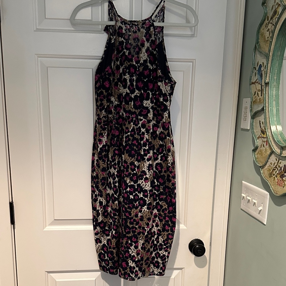 Trina Turk Floral Midi Dress - Black and Pink